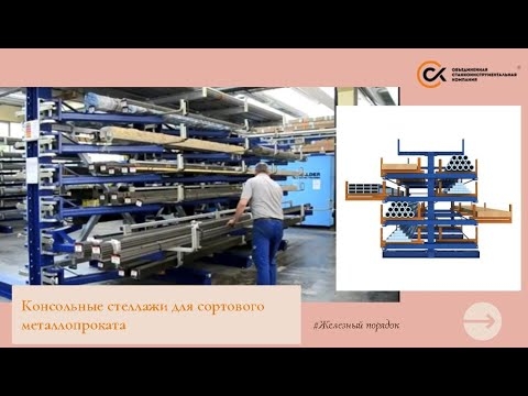 Стеллаж с выдвижными консолями Консоль двусторонний с 3 полками и 1 фискированной верхней 3 м 3 т