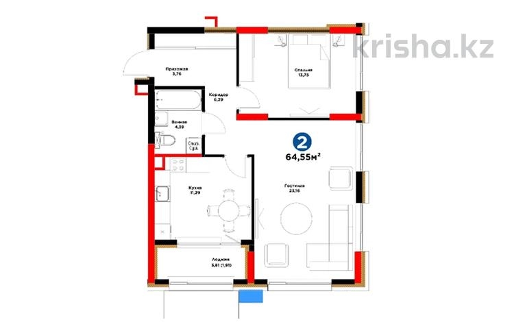 2-комнатная квартира · 64.55 м², Е-899 7