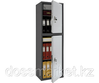 Бухгалтерский шкаф Практик SL-150/2Т, 2 ячейки с ключевыми замками, 3 полки и трейзером