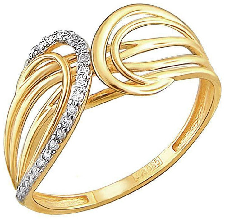 Эстет 01К1311164Р_э размер 18.5 вес 1.59 г золото, фианит