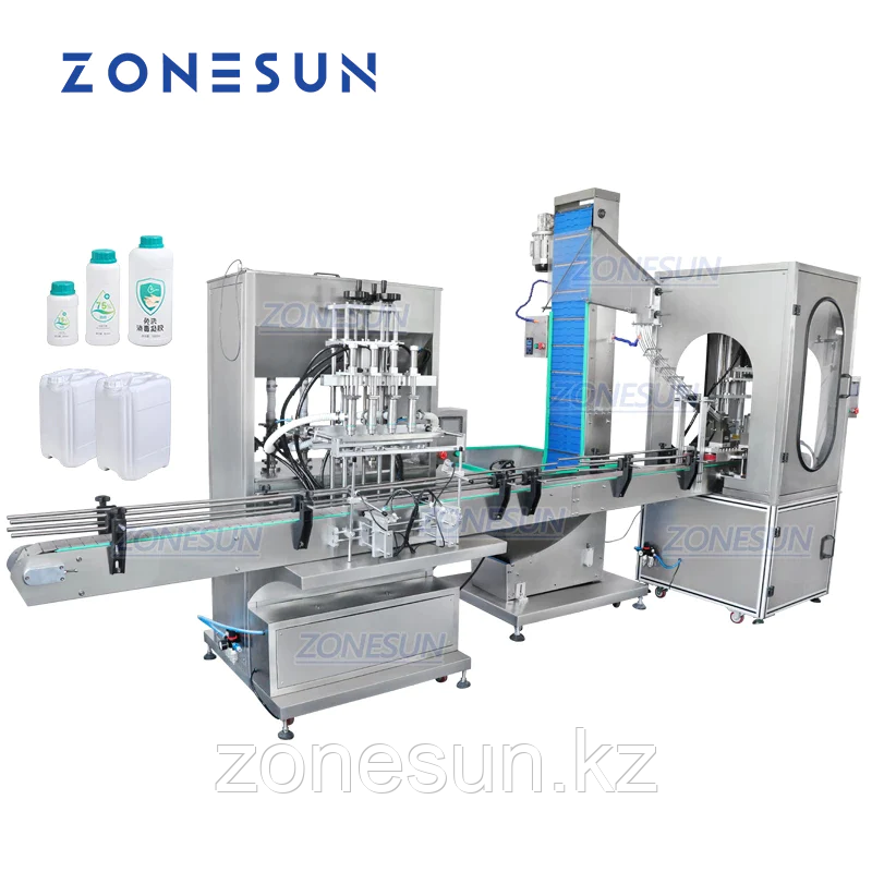 ZONESUN F-STYLE МАШИНА ДЛЯ РОЗЛИВА И УКУПОРКИ ЖИДКИХ ПАСТ С УСТРОЙСТВОМ ПОДАЧИ КРЫШЕК