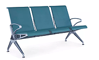 «Скамья СT-3 Поли W9804A-4» Скамья для зала ожидания 3-х местная (сталь) с подлокотниками