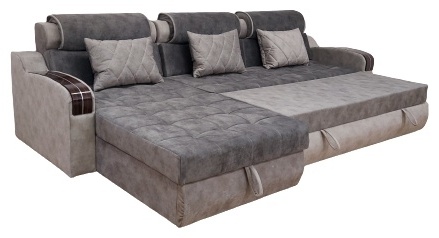 Elegante диван угловой Grand lux 180, обивка ткань, 100х330х180 см, серый, бежевый