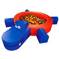 Сухой бассейн «Бегемот» круглый, разборный, с модулем ступенька и горка объем: 0,7 м3