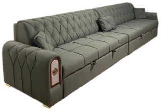 Диван прямой Raian 998068329, обивка велюр, 95х350х95 см, хаки2