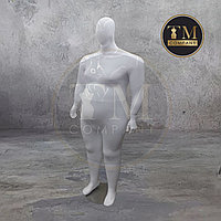 Мужской манекен больших размеров, белый