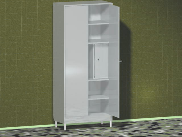 Шкаф двухдверный AS-H11 с замком, 4 полки, сейфом, с ножками 100мм