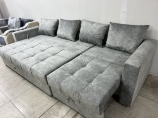 Диваны со склада Астана Модерн-3 , обивка микровелюр, 65x300x70, серый2