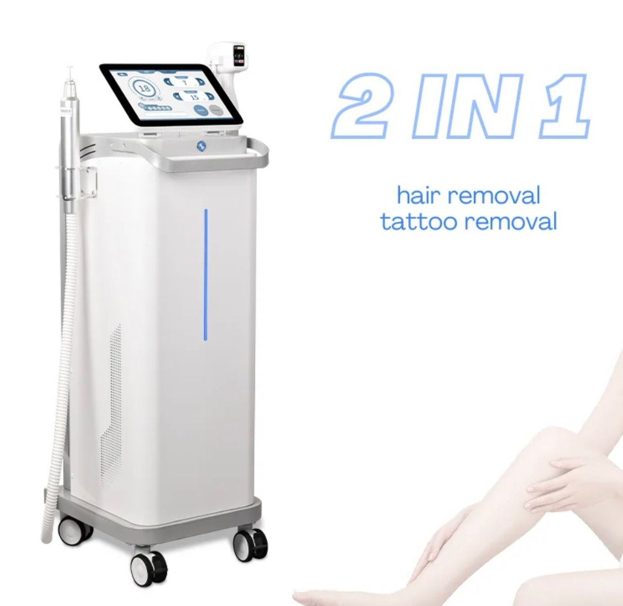 Диодный лазер для эпиляции 2в1 с Пикосекундным лазером для перманентного удаление волос и татуировок