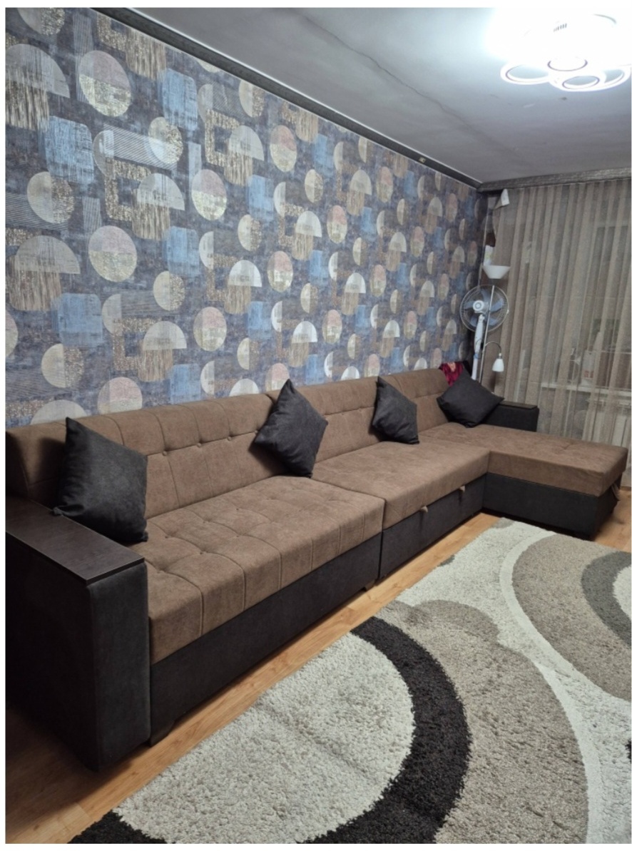 Divan Shanhay диван угловой Diamond , обивка ткань, 90х420х90 см, черный, коричневый