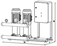 Насосная станция 2 x 2,2 кВт, (380 В, 2900 об/мин) SUMAK - SHT8B 300/8-(Турция)1