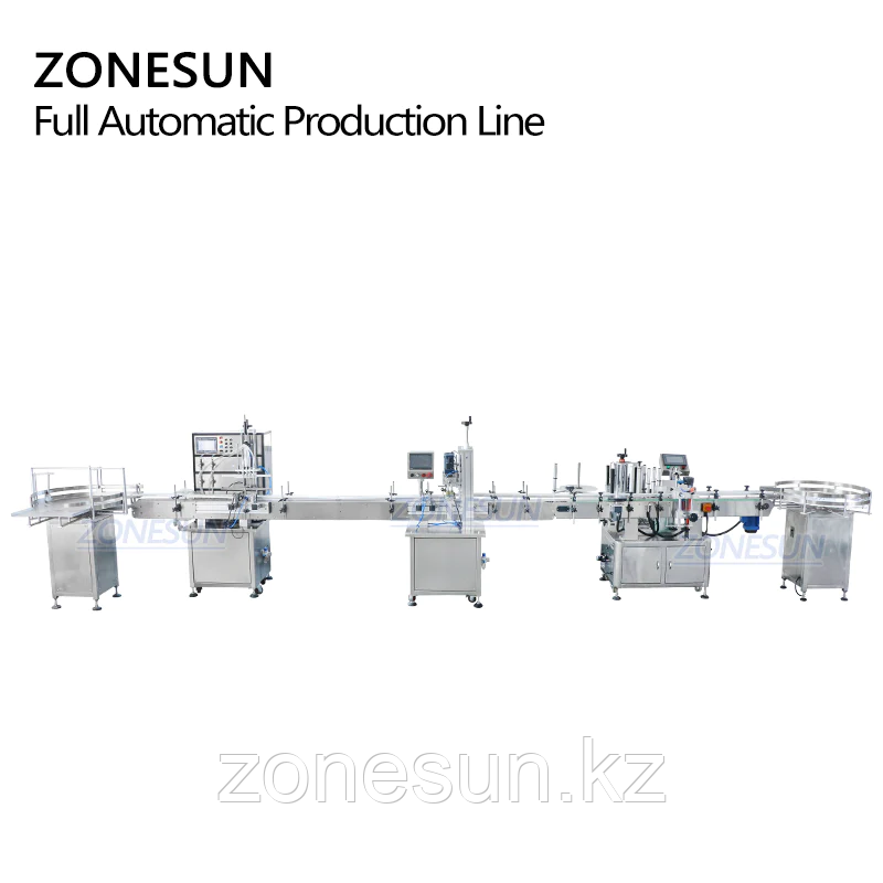 ZONESUN 4 HEADS ЖИДКОСТНАЯ МАШИНА ДЛЯ УКУПОРКИ И ЭТИКЕТИРОВАНИЯ КРУГЛЫХ БУТЫЛОК СО СТРУЙНОЙ ПЕЧАТНОЙ МАШИНОЙ