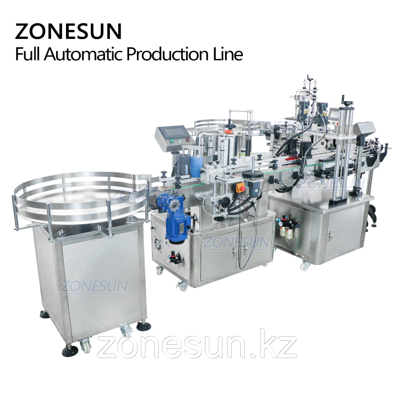 ZONESUN ZS-FAL180R4 ЭТИКЕТИРОВОЧНАЯ МАШИНА ДЛЯ РОЗЛИВА И УКУПОРКИ ПОРШНЕВОЙ ЖИДКОСТИ С КОНВЕЙЕРНОЙ ЛЕНТОЙ