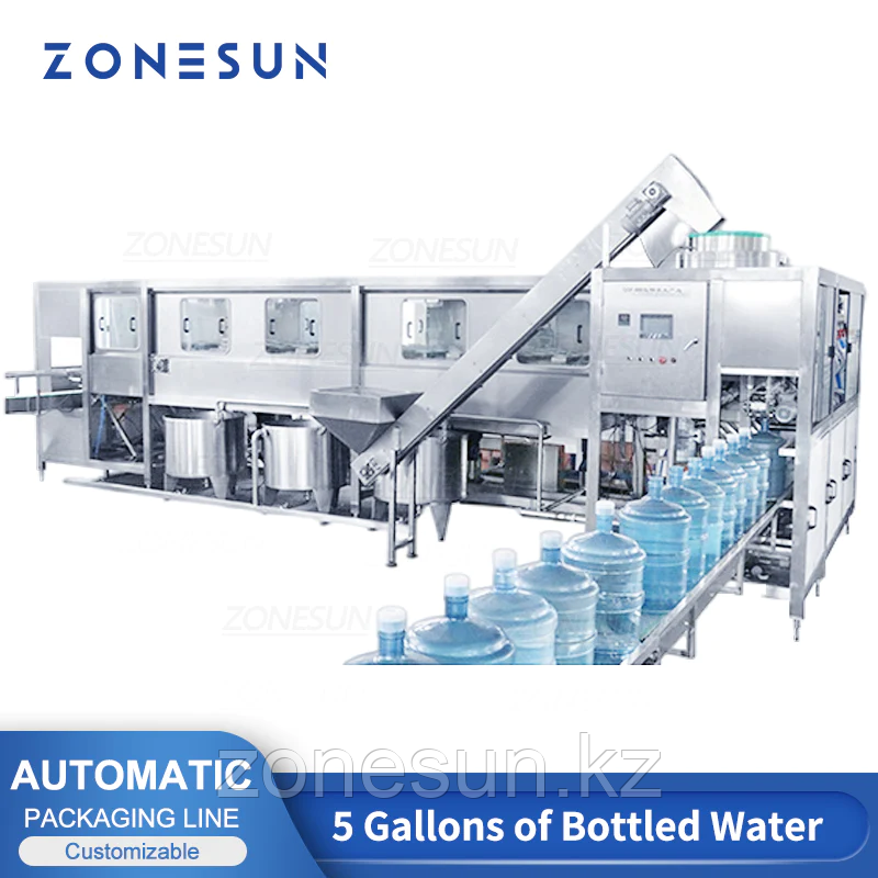 ZONESUN ZS-AFMW АВТОМАТИЧЕСКАЯ МАШИНА ДЛЯ ПРОМЫВКИ БУТИЛИРОВАННОЙ ВОДЫ, РОЗЛИВА И УКУПОРКИ 3-В-1