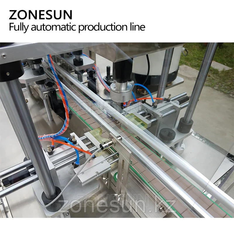ZONESUN ЭЛЕКТРИЧЕСКАЯ ЭТИКЕТИРОВОЧНАЯ МАШИНА ДЛЯ КРУГЛЫХ БУТЫЛОК ВЕРТИКАЛЬНОГО ТИПА С 6 НАСАДКАМИ ДЛЯ РОЗЛИВА