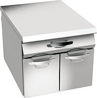 Стенд закрытый двухсторонний шириной 80 см с ящиками и дверцами, линия Omega Angelo Po 08WPCV