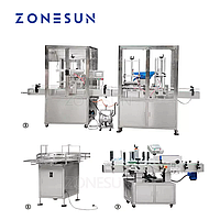 ZONESUN ЭЛЕКТРИЧЕСКАЯ ЭТИКЕТИРОВОЧНАЯ МАШИНА ДЛЯ КРУГЛЫХ БУТЫЛОК ВЕРТИКАЛЬНОГО ТИПА С 6 НАСАДКАМИ ДЛЯ РОЗЛИВА