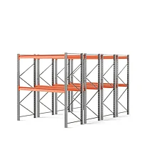 Стеллаж двойной глубины 3000х2700х1100 мм. Ярусы: пол+2 (г/п 2400 кг на ярус)1