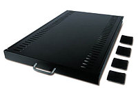 Полка APC, перфорированная, выдвижная, 1U, 44х445х721 мм (ВхШхГ), нагрузка до 45 кг, для стоек, цвет: чёрный