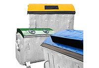 Контейнер с крышками под раздельный сбор мусора (пластик, бумага, стекло)