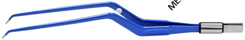 ЕМ268-3СЕ Биполярный пинцет байонетный конусный загнутый вниз антипригарный, длина 190 мм, 6 х 0,7 мм