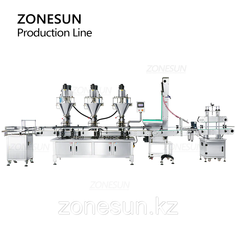 ZONESUN ZS-FMYG1 ПРОИЗВОДСТВЕННАЯ ЛИНИЯ ДЛЯ РОЗЛИВА И УКУПОРКИ ПОРОШКА С СЕРВОДВИГАТЕЛЕМ