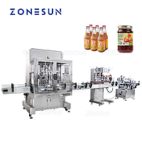 ZONESUN 4-ГОЛОВОЧНАЯ СЕРВОПРИВОДНАЯ МАШИНА ДЛЯ РОЗЛИВА И УКУПОРКИ КРУГЛЫХ БУТЫЛОК ЭТИКЕТИРОВОЧНАЯ МАШИНА