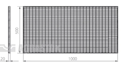 Стальной прессованный решетчатый настил 500х1000мм