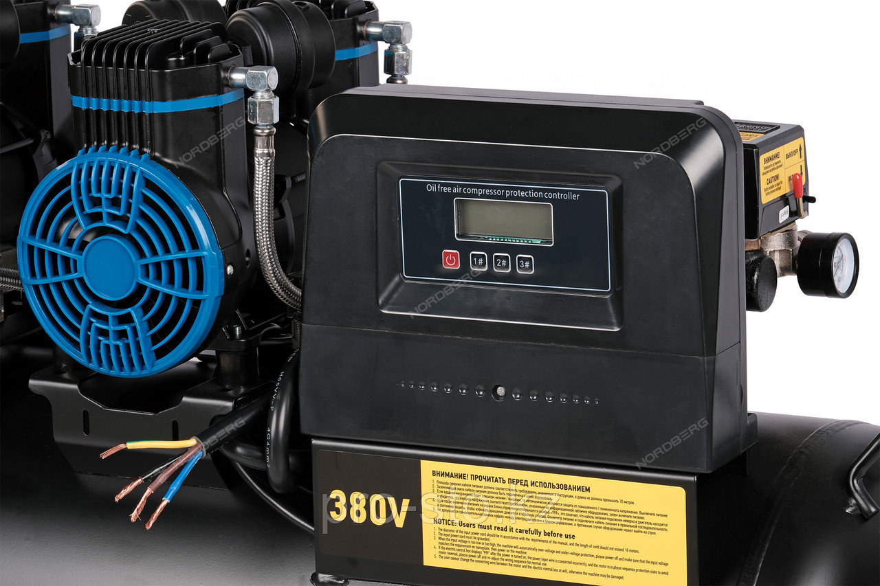 Компрессор безмасляный 380В, ресив. 100л, 750 л/мин