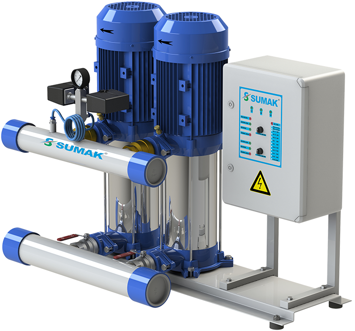 Насосная станция 2 x 2,2 кВт, (380 В, 2900 об/мин) SUMAK - SHT8B 300/8-(Турция)