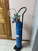 Кислородный ингалятор на 10 л. с редуктором, увлажнительным стаканом, маской и тележкой ИВЛ АКТОБЕ