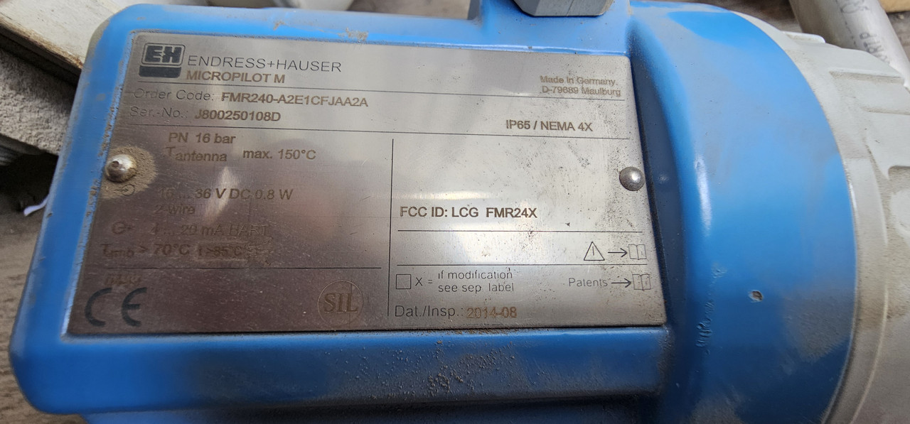 Endress Hauser . Micropilot FMR240 Бесконтактный радарный уровнемер