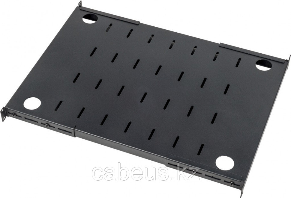 Полка Lanmaster DC, перфорированная, 1070 мм Г, нагрузка до 280 кг, для шкафов DC, цвет: чёрный