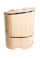 Кедровая фитобочка, Овальная со скосом, 130*78*100 см Цельная, Тол. стенки 40 мм.