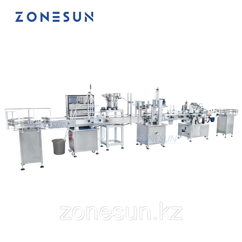 ZONESUN МАШИНА ДЛЯ УКУПОРКИ ЖИДКОСТЕЙ И КРУГЛЫХ ЭТИКЕТОК С ВИБРАЦИОННЫМ УСТРОЙСТВОМ ПОДАЧИ КРЫШЕК