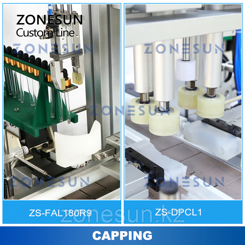 ZONESUN ZS-FAL180R9/ZS-DPCL1 АВТОМАТИЧЕСКАЯ ПРОИЗВОДСТВЕННАЯ ЛИНИЯ ДЛЯ РОЗЛИВА И УКУПОРКИ ЭТИКЕТОК