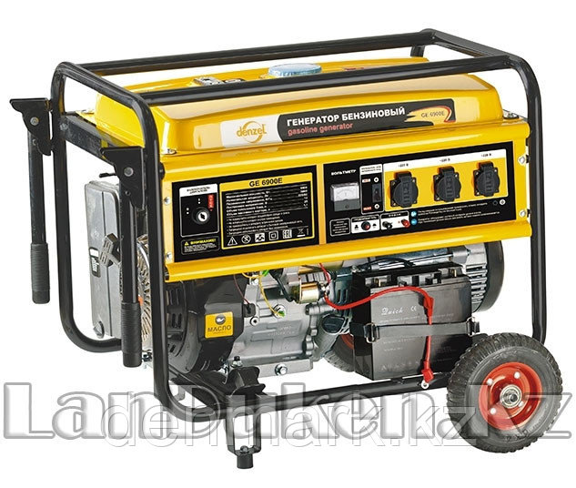 Генератор бензиновый GE 6900E 5,5 кВт 220В/50Гц 25 л электростартер DENZEL 94684 (002)