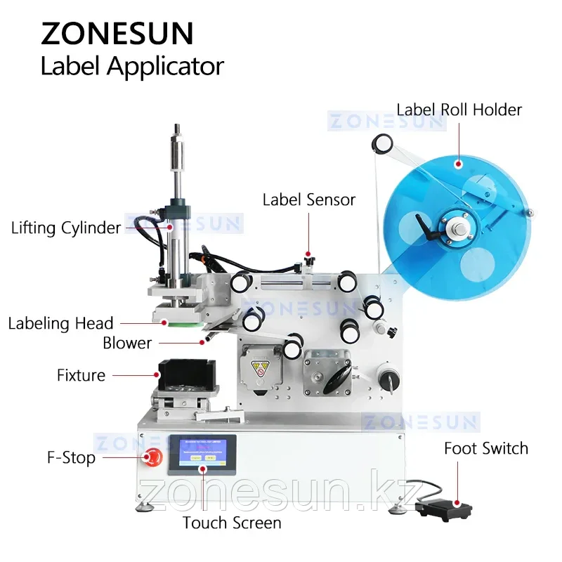 ZONESUN ZS-TB802 Машина для нанесения этикеток на плоские поверхности Верхний аппликатор этикеток