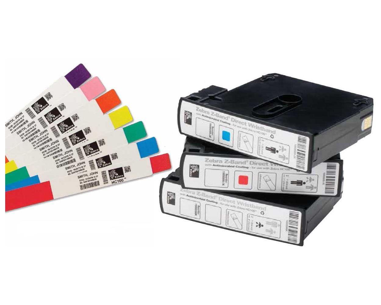 Zebra 10006995-1K Картриджи (браслеты) для HC-100 RED