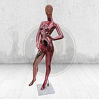 Женский манекен, Розовый Глянцевый, Голова со стразами MAF