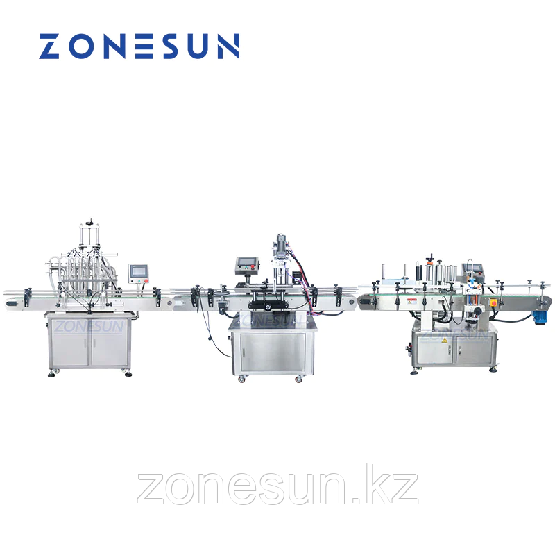 ZONESUN МАШИНА ДЛЯ РОЗЛИВА И ЭТИКЕТИРОВАНИЯ КРУГЛЫХ БУТЫЛОК С 6 ФОРСУНКАМИ