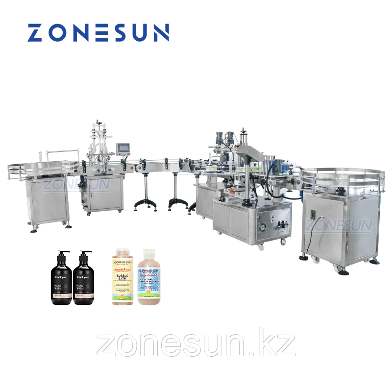 ZONESUN ZS-FAL180R4 ЭТИКЕТИРОВОЧНАЯ МАШИНА ДЛЯ РОЗЛИВА И УКУПОРКИ ПОРШНЕВОЙ ЖИДКОСТИ С КОНВЕЙЕРНОЙ ЛЕНТОЙ