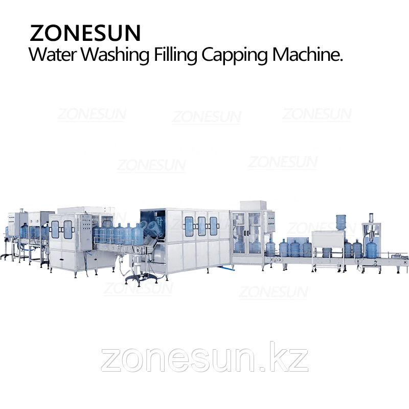 ZONESUN ZS-AFMW АВТОМАТИЧЕСКАЯ МАШИНА ДЛЯ ПРОМЫВКИ БУТИЛИРОВАННОЙ ВОДЫ, РОЗЛИВА И УКУПОРКИ 3-В-1