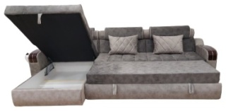 Elegante диван угловой Grand lux 180, обивка ткань, 100х330х180 см, серый, бежевый3