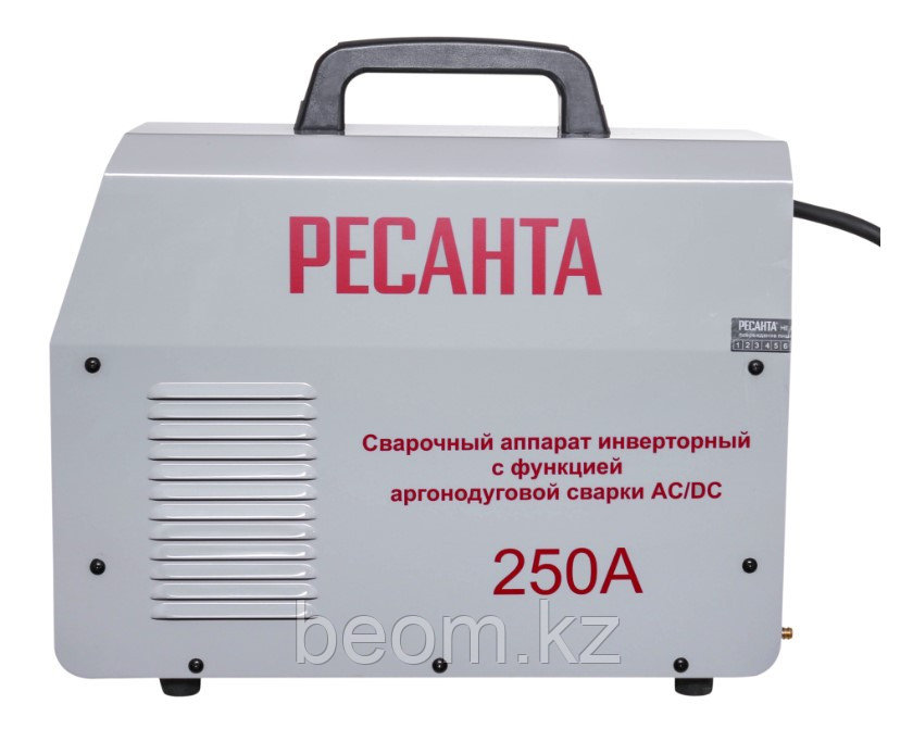 Сварочный аппарат инверторный Ресанта САИ-250 АД AC/DC ( TIG, A 15 - 250 | MMA, A 15 - 250 | Hot Start | Защита от перегрева)