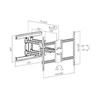 Кронштейн Brateck LPA57-686A для ТВ и мониторов, 60"-100"