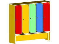 Шкаф детский 5ти секционный со скамьей