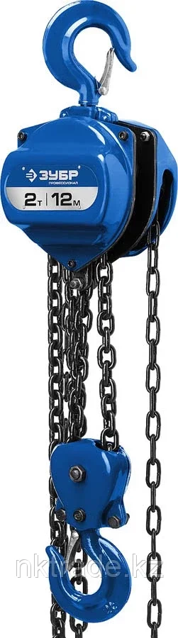 ЗУБР 2 т, 12 м, таль ручная цепная шестеренная ТШ-2-12 43083-2_z01 Профессионал
