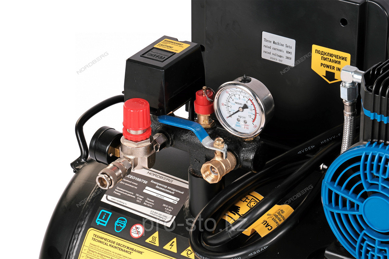 Компрессор безмасляный 380В, ресив. 100л, 750 л/мин