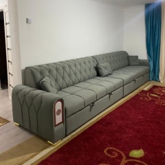 Диван прямой Raian 998068329, обивка велюр, 95х350х95 см, хаки1